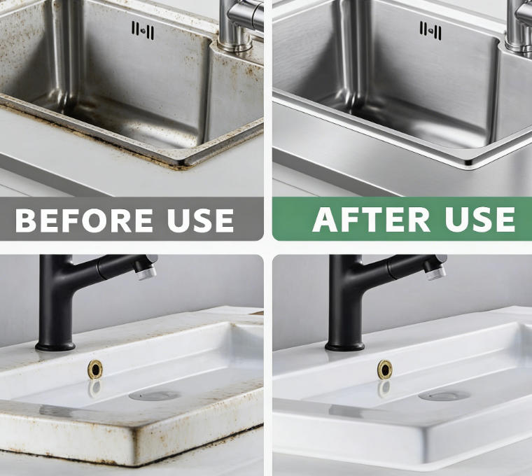 before and after use