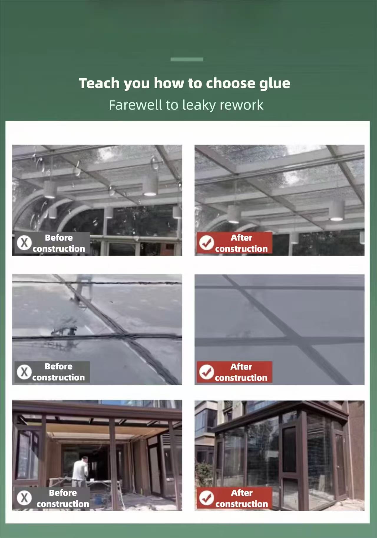 Comparison before and after use